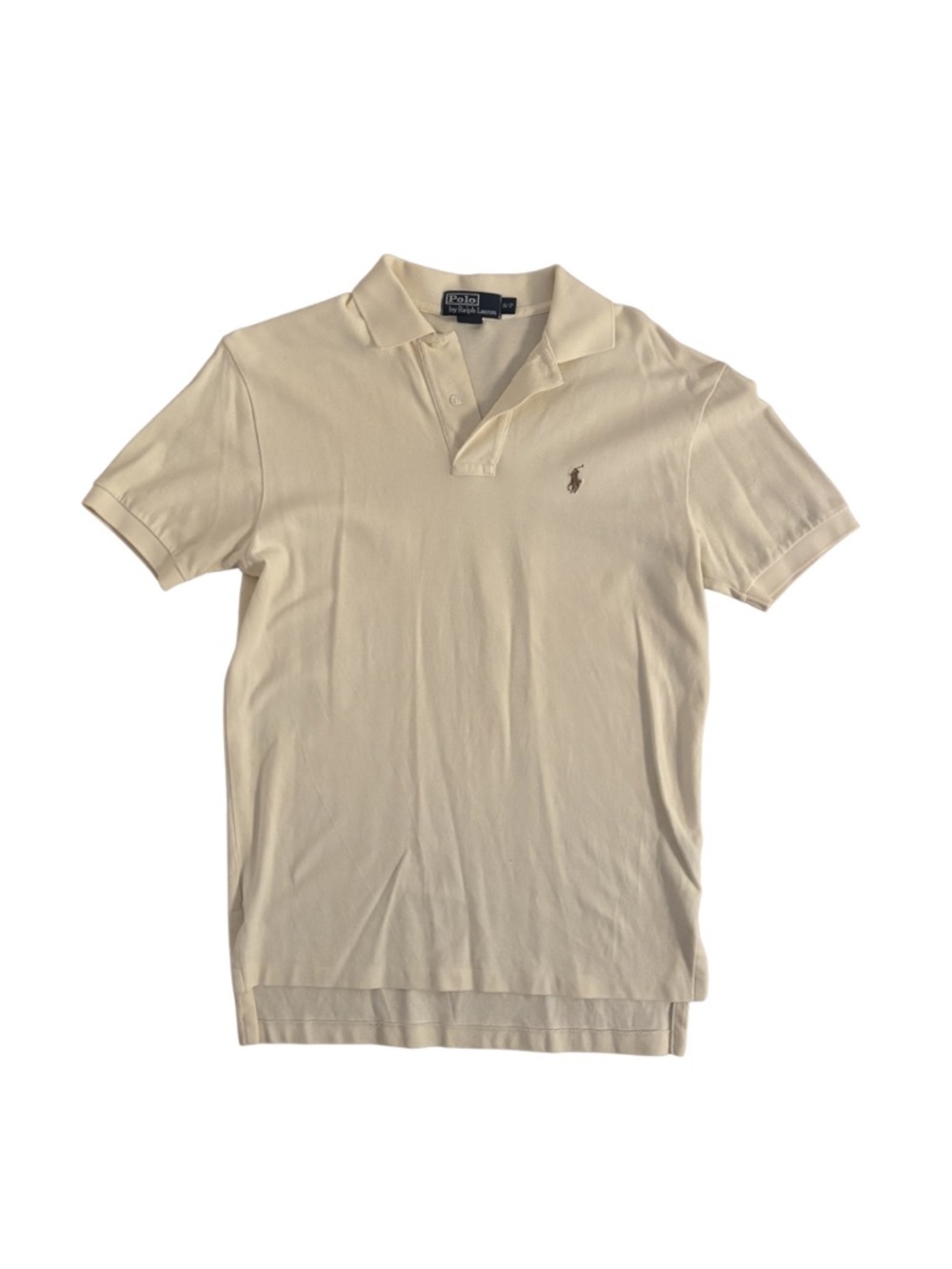 Ralph Lauren Men’s Polo Shirt in Cream with Embroidered Pony